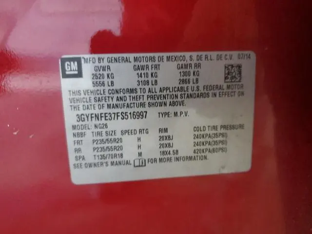 2015 CADILLAC SRX PERFORMANCE COLLECTION  