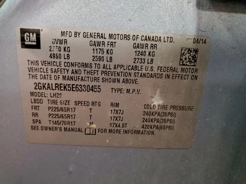 2014 GMC TERRAIN SLE  