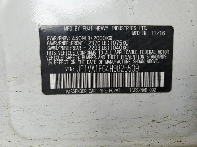 2017 SUBARU WRX PREMIUM  