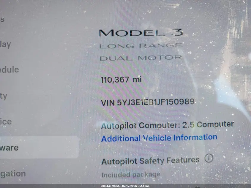 2018 TESLA MODEL 3 LONG RANGE/PERFORMANCE