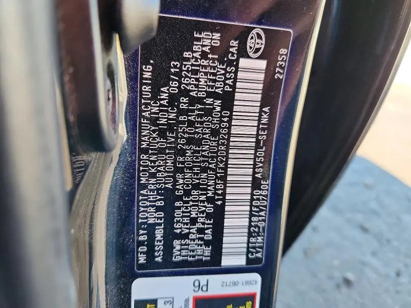 2013 TOYOTA CAMRY LE  