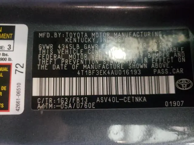 2010 TOYOTA CAMRY BASE
