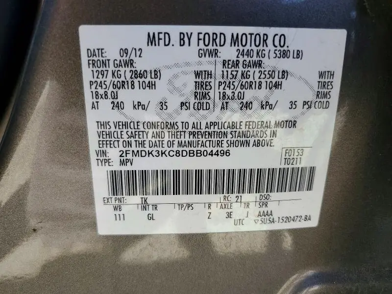 2013 FORD EDGE LIMITED  