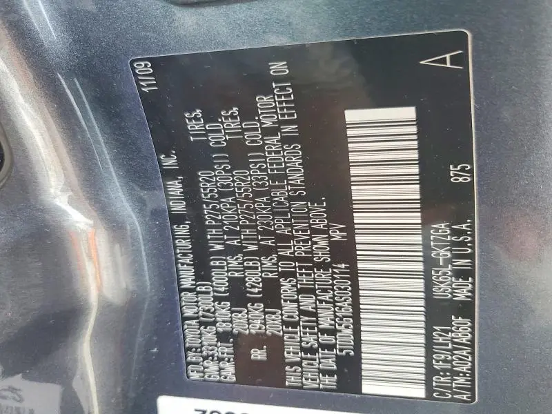 2010 TOYOTA SEQUOIA PLATINUM  