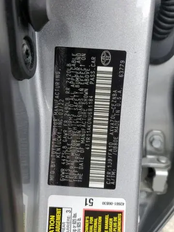 2022 TOYOTA CAMRY LE  