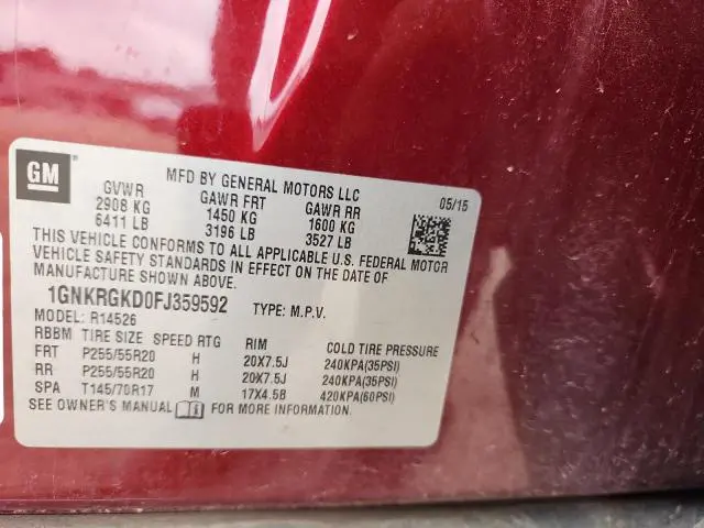 2015 CHEVROLET TRAVERSE LT  