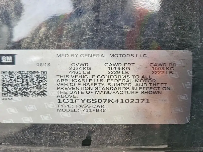2019 CHEVROLET BOLT EV LT  