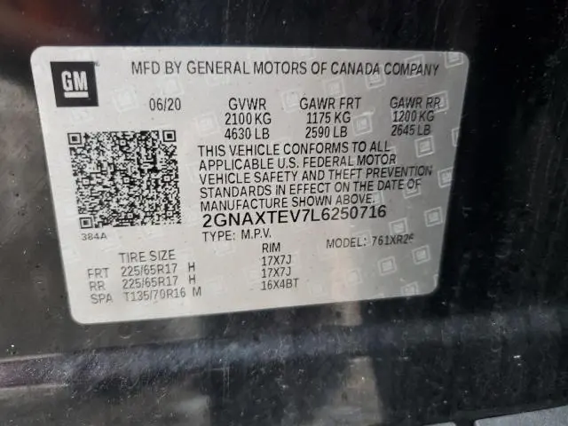 2020 CHEVROLET EQUINOX LT  