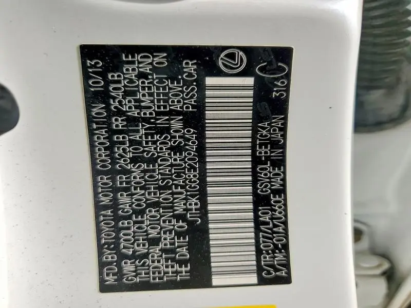 2014 LEXUS ES 350 BASE  