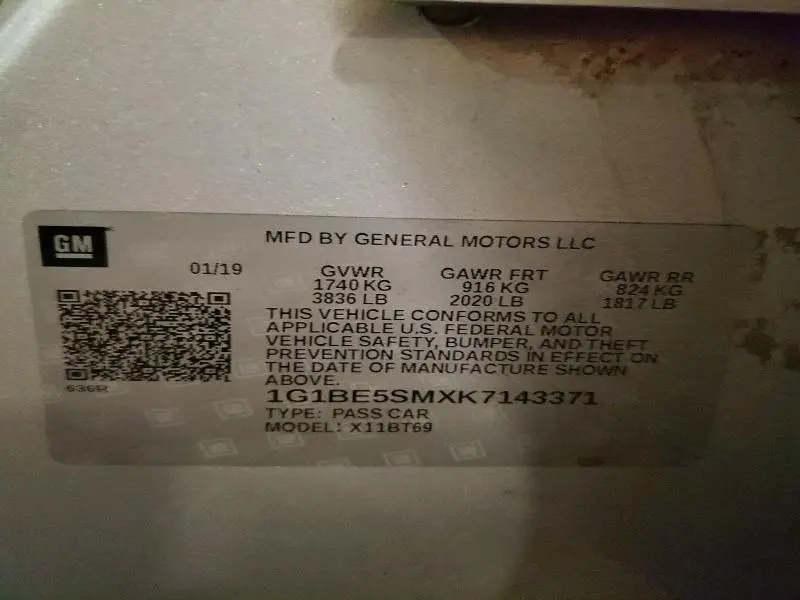 2019 CHEVROLET CRUZE LT  