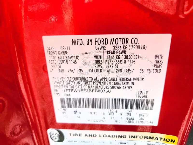 2011 FORD F150 SUPERCREW  