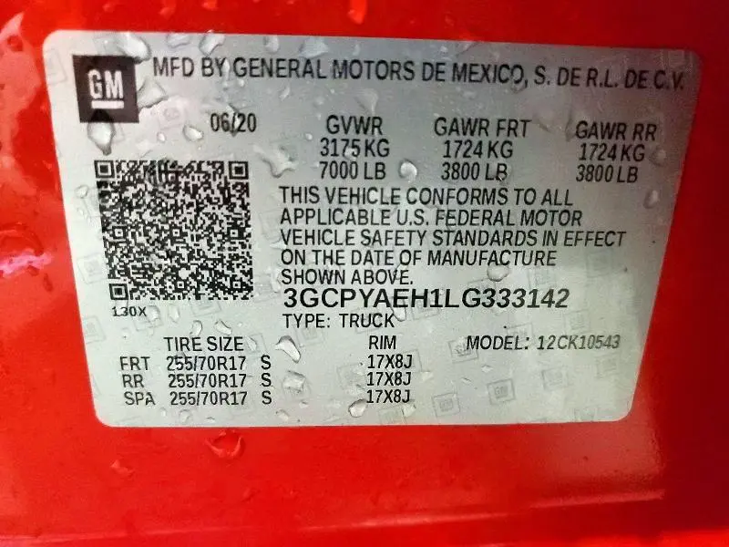 2020 CHEVROLET SILVERADO K1500  