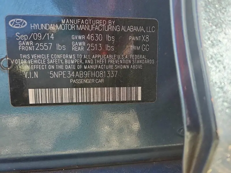 2015 HYUNDAI SONATA SPORT  