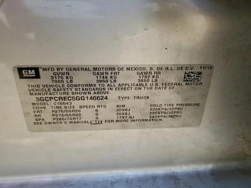 2016 CHEVROLET SILVERADO C1500 LT  