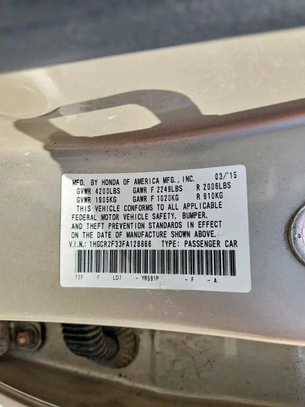 2015 HONDA ACCORD LX  