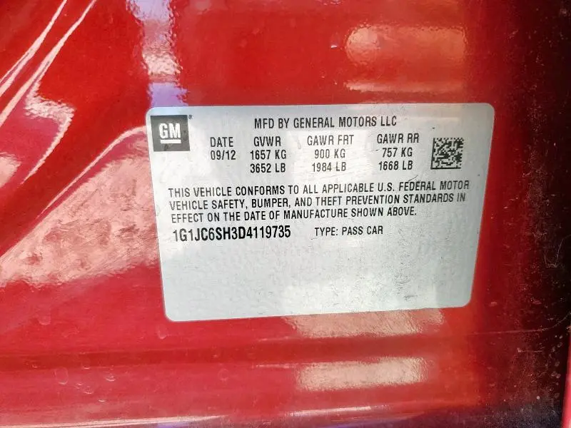 2013 CHEVROLET SONIC LT  