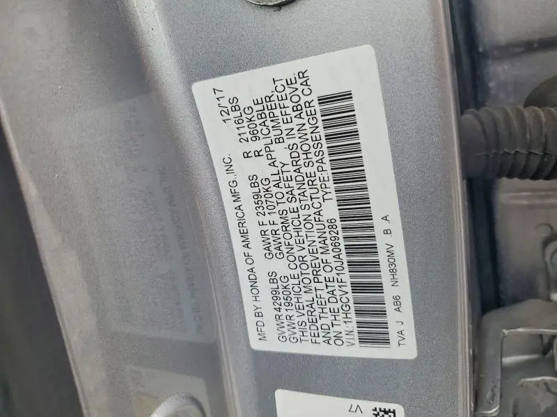 2018 HONDA ACCORD LX  