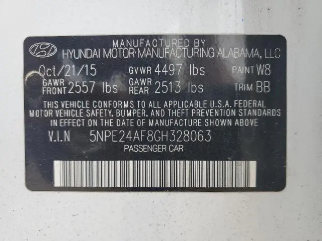 2016 HYUNDAI SONATA SE