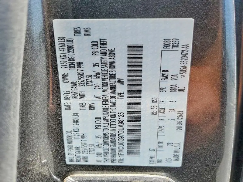 2016 FORD ESCAPE SE  