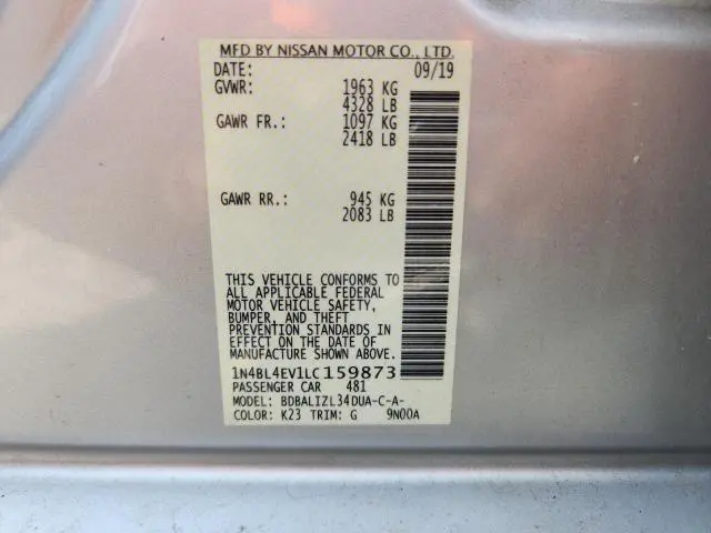 2020 NISSAN ALTIMA SL  