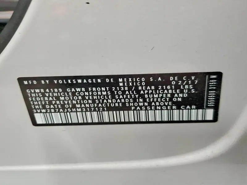 2017 VOLKSWAGEN JETTA S  