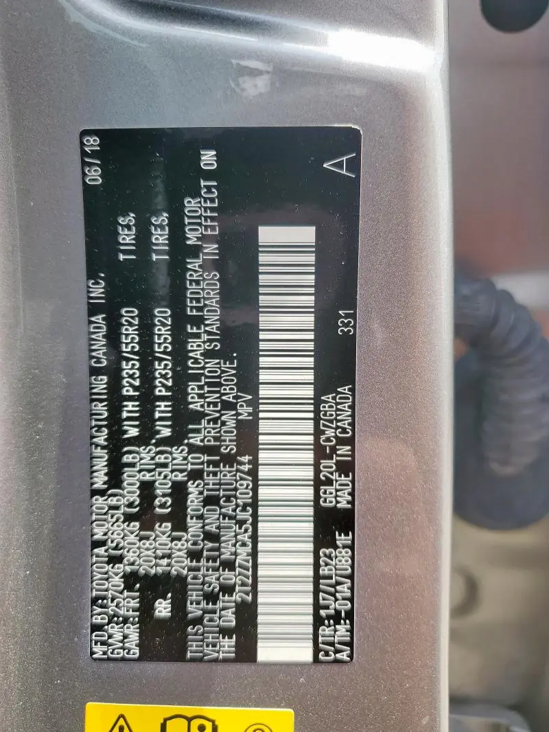 2018 LEXUS RX 350 BASE  