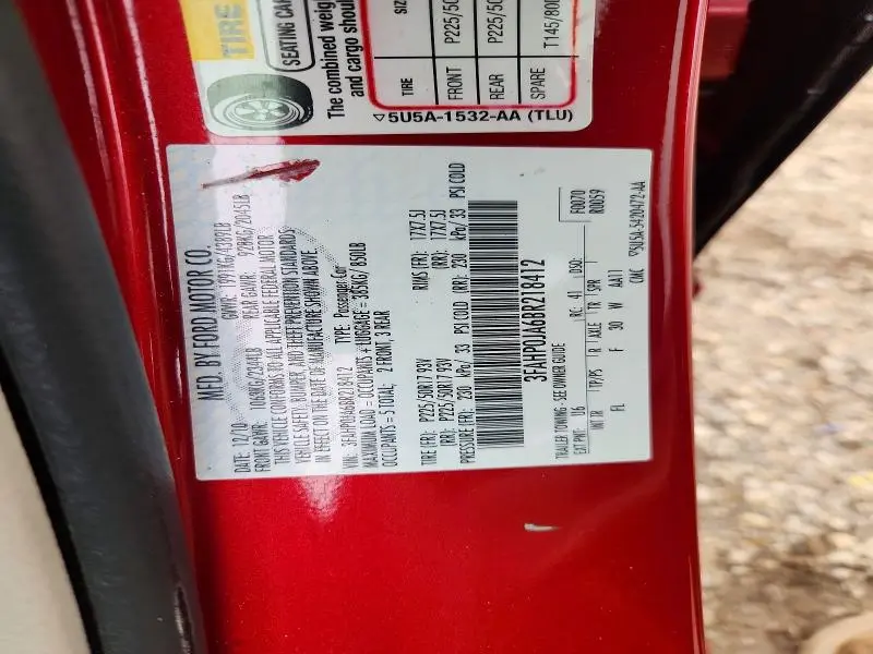 2011 FORD FUSION SEL  