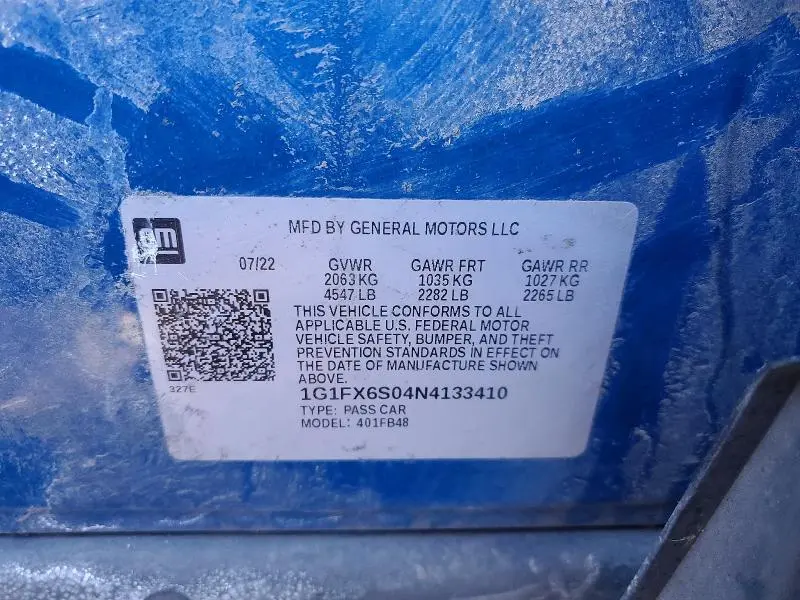 2022 CHEVROLET BOLT EV 2LT  