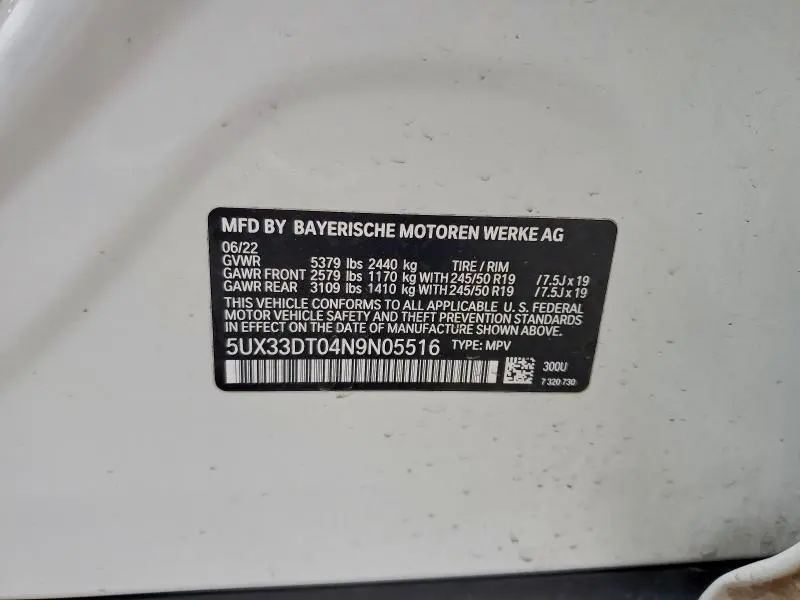 2022 BMW X4 XDRIVE30I  