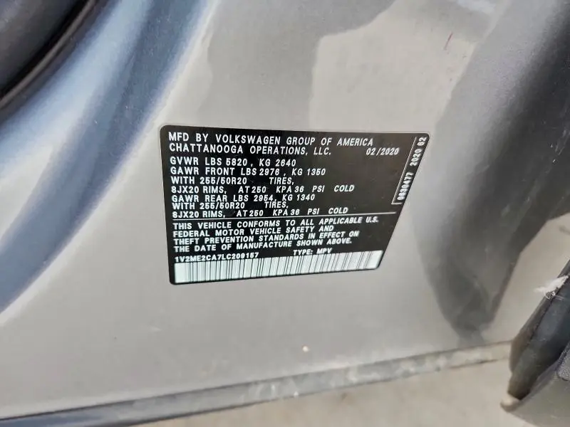 2020 VOLKSWAGEN ATLAS CROSS SPORT SEL  