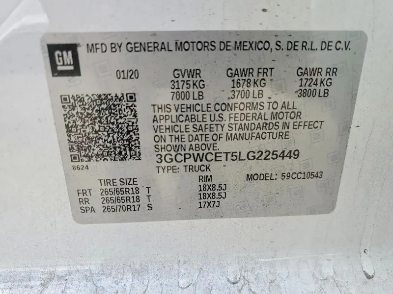 2020 CHEVROLET SILVERADO C1500 LT  