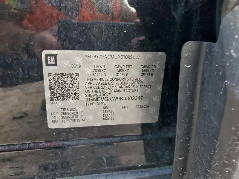 2019 CHEVROLET TRAVERSE LT  