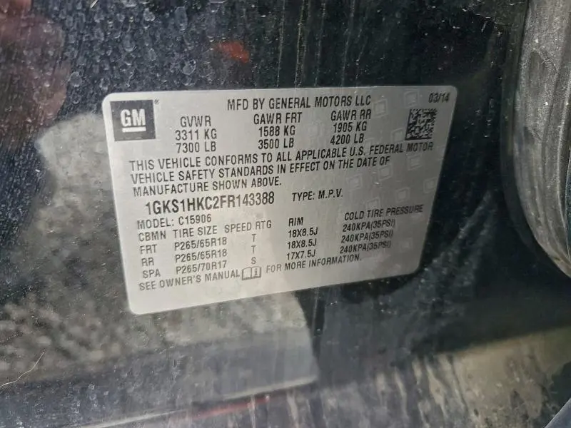 2015 GMC YUKON XL C1500 SLT  