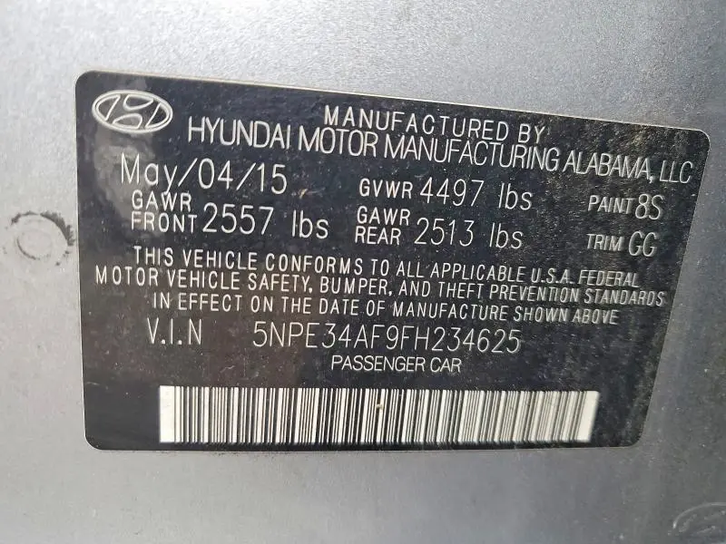 2015 HYUNDAI SONATA SPORT  