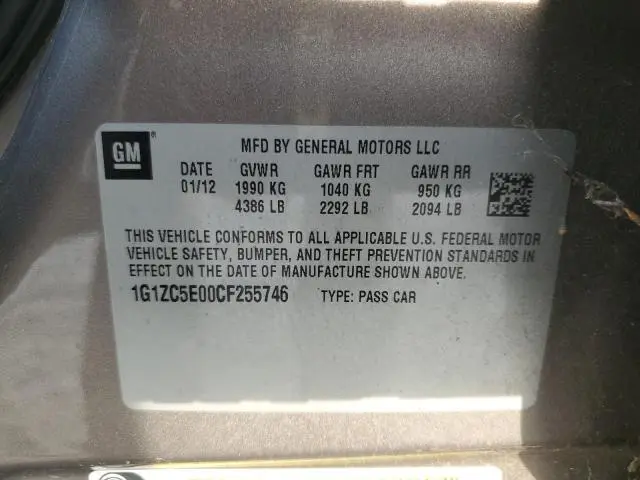 2012 CHEVROLET MALIBU 1LT