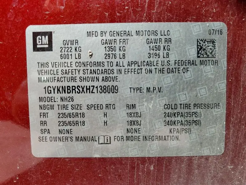 2017 CADILLAC XT5 LUXURY  