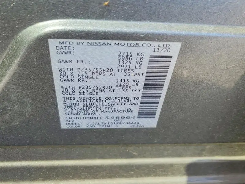 2020 INFINITI QX60 SIGNATURE EDITION  