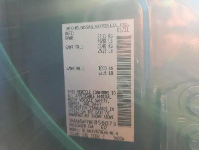 2011 NISSAN MAXIMA S  