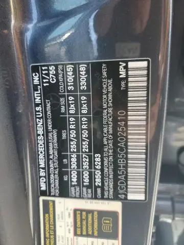 2012 MERCEDES-BENZ ML 350 4MATIC  