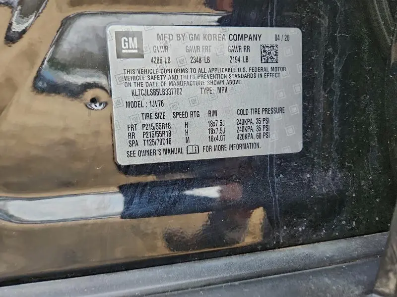 2020 CHEVROLET TRAX 1LT  