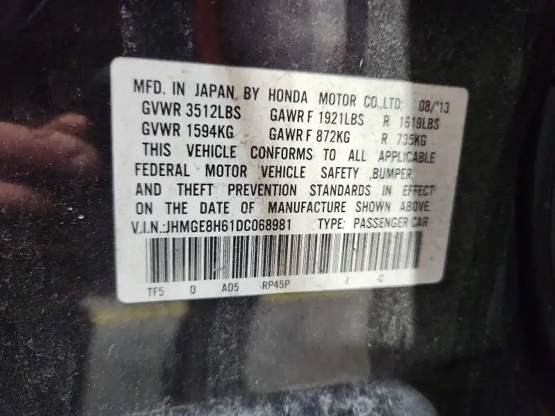 2013 HONDA FIT SPORT  