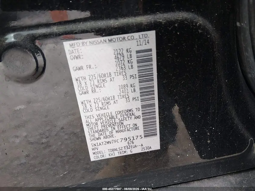 2015 NISSAN ROGUE SL