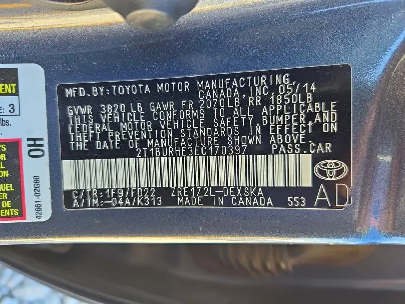2014 TOYOTA COROLLA S PLUS  