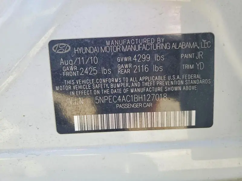 2011 HYUNDAI SONATA LIMITED  