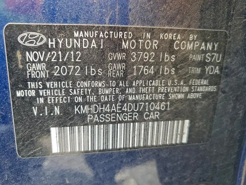 2013 HYUNDAI ELANTRA LIMITED  