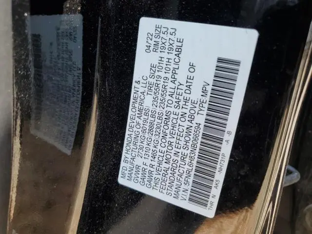 2022 HONDA ODYSSEY TOURING  