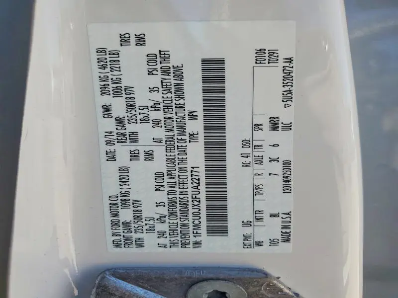 2015 FORD ESCAPE TITANIUM  
