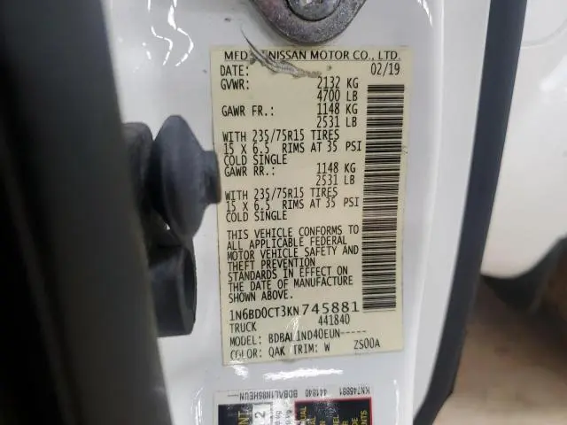 2019 NISSAN FRONTIER S  