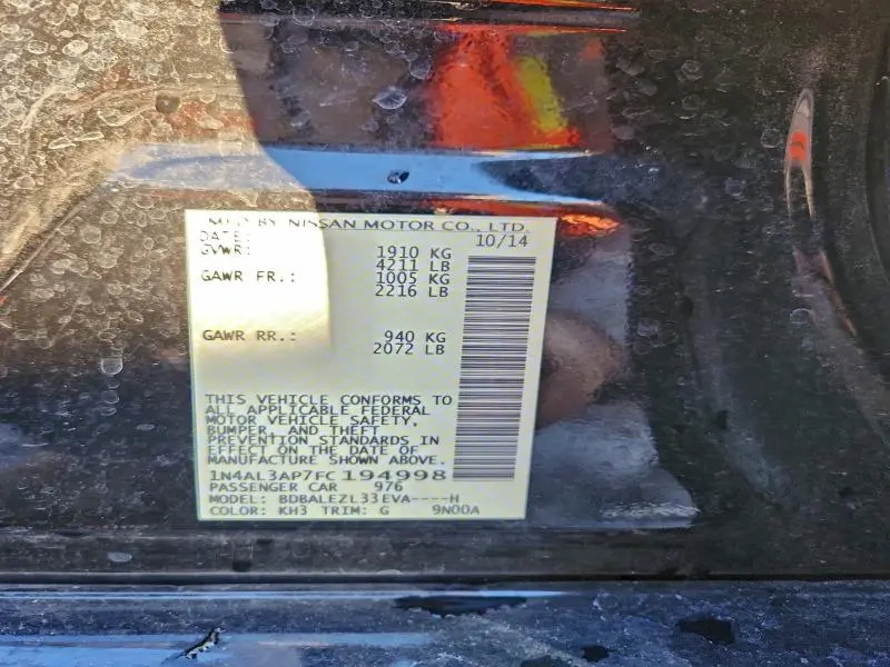 2015 NISSAN ALTIMA 2.5  