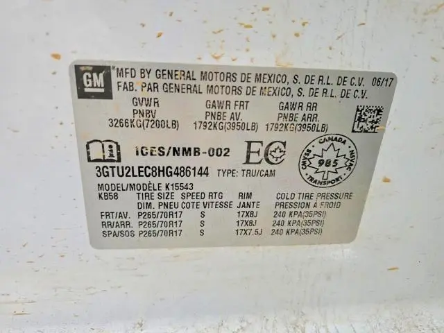 2017 GMC SIERRA K1500  